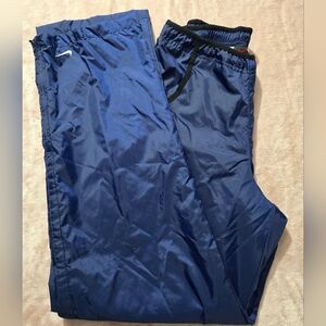 Nike Black Tag Red Swoosh Track Pants Windbreaker Lined Blue 90s Retro Sz Small
